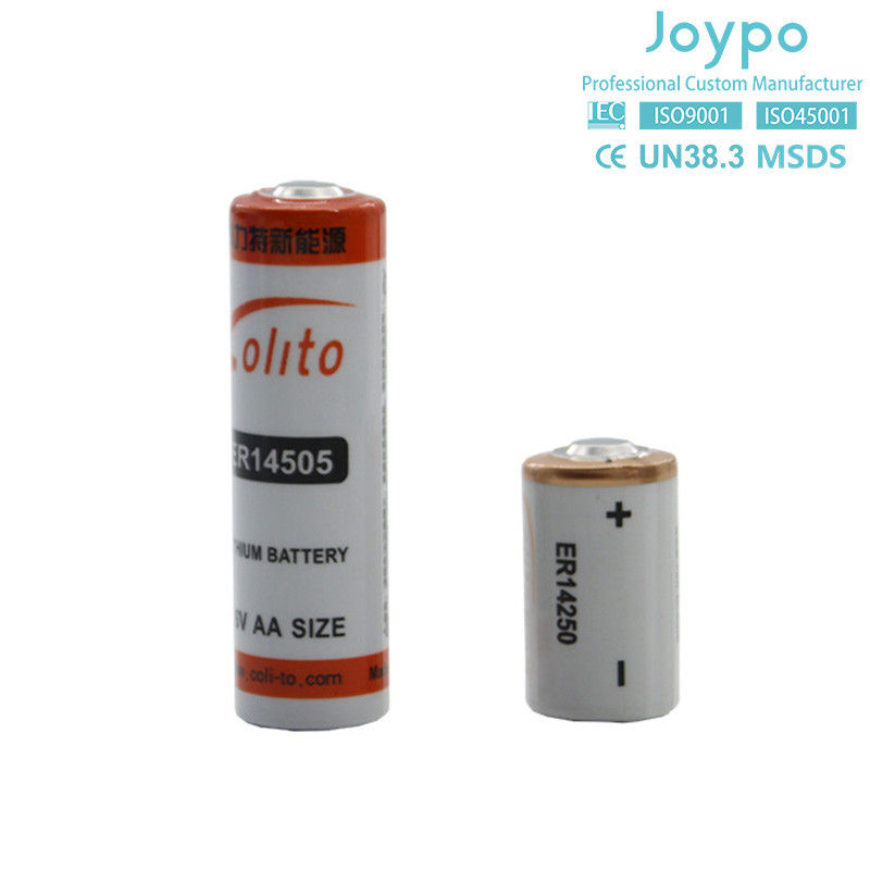 Tek kullanımlık ER14250 Lityum Pil 3.6V 1.2Ah Lityum Hücresi Elektrik Sayıcısı
