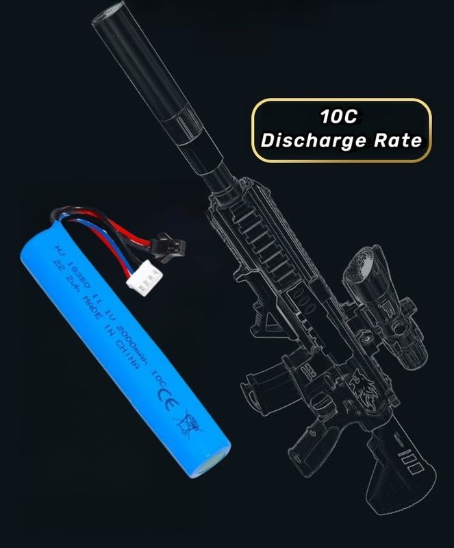 3S 11.1V 2000mAh Li-Ion Bataryası Elektrik Su Jeli Top Blasteri Oyuncak Tabanca